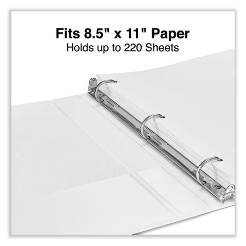 Image of Universal® Slant D-Ring View Binder, 3 Rings, 1" Capacity, 11 x 8.5, White, 4/Pack