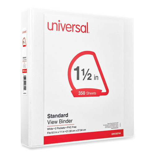 Image of Universal® Slant D-Ring View Binder, 3 Rings, 1.5" Capacity, 11 x 8.5, White