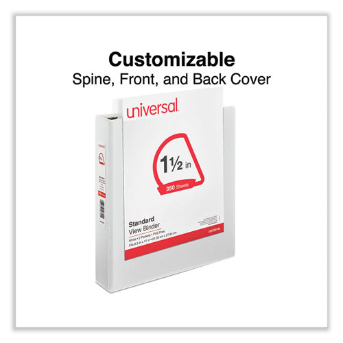 Image of Universal® Slant D-Ring View Binder, 3 Rings, 1.5" Capacity, 11 x 8.5, White