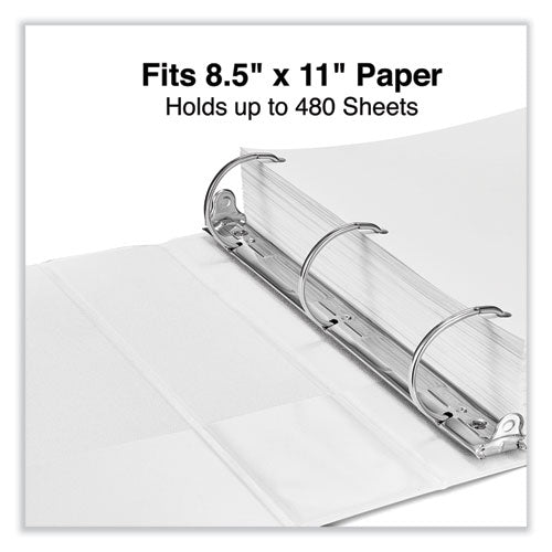 Image of Universal® Slant D-Ring View Binder, 3 Rings, 2" Capacity, 11 x 8.5, White