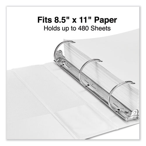 Image of Universal® Slant D-Ring View Binder, 3 Rings, 2" Capacity, 11 x 8.5, White, 4/Pack