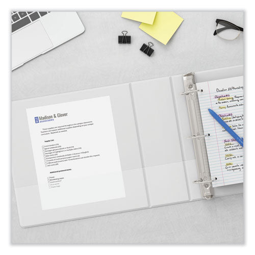 Image of Universal® Slant D-Ring View Binder, 3 Rings, 2" Capacity, 11 x 8.5, White, 4/Pack