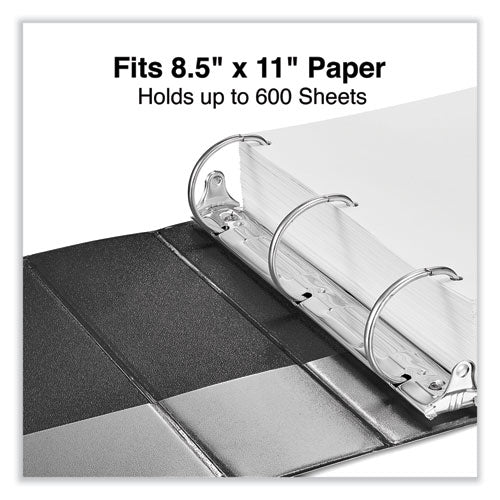 Image of Universal® Slant D-Ring View Binder, 3 Rings, 3" Capacity, 11 x 8.5, Black
