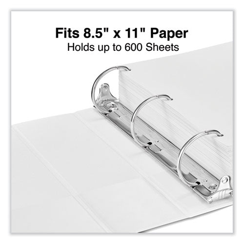 Image of Universal® Slant D-Ring View Binder, 3 Rings, 3" Capacity, 11 x 8.5, White