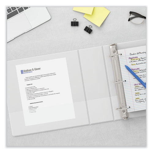 Image of Universal® Slant D-Ring View Binder, 3 Rings, 3" Capacity, 11 x 8.5, White