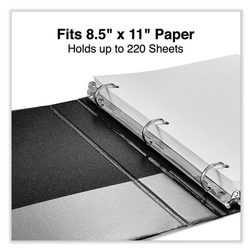Image of Universal® Deluxe Non-View D-Ring Binder With Label Holder, 3 Rings, 1" Capacity, 11 X 8.5, Black