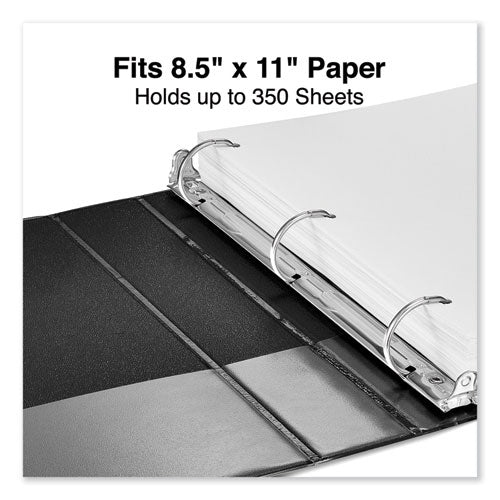 Image of Universal® Deluxe Non-View D-Ring Binder With Label Holder, 3 Rings, 1.5" Capacity, 11 X 8.5, Black