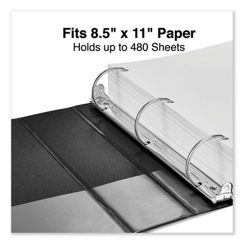 Image of Universal® Deluxe Non-View D-Ring Binder With Label Holder, 3 Rings, 2" Capacity, 11 X 8.5, Black