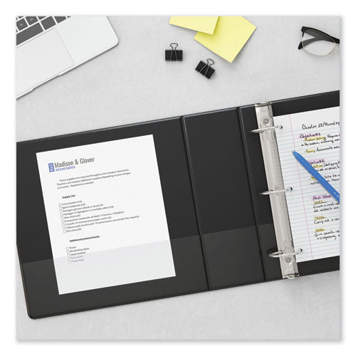 Image of Universal® Deluxe Non-View D-Ring Binder With Label Holder, 3 Rings, 2" Capacity, 11 X 8.5, Black