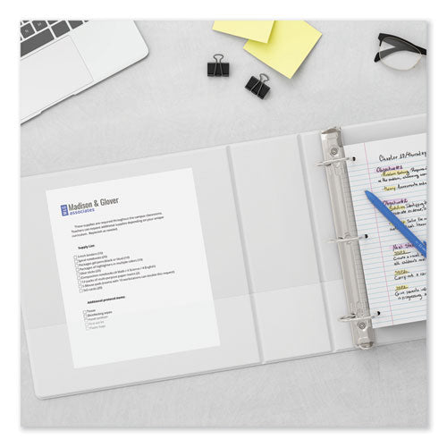 Image of Universal® Slant D-Ring View Binder, 3 Rings, 4" Capacity, 11 x 8.5, White