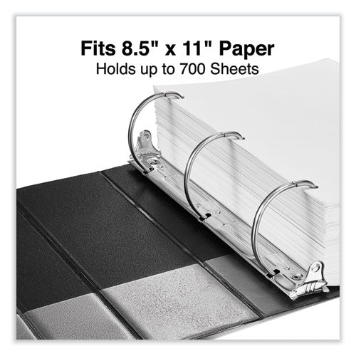 Image of Universal® Slant D-Ring View Binder, 3 Rings, 4" Capacity, 11 x 8.5, Black