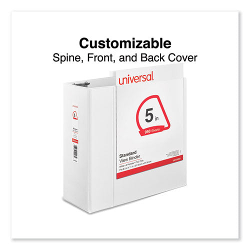 Image of Universal® Slant D-Ring View Binder, 3 Rings, 5" Capacity, 11 x 8.5, White