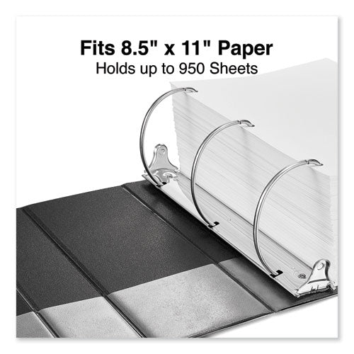 Image of Universal® Slant D-Ring View Binder, 3 Rings, 5" Capacity, 11 x 8.5, Black