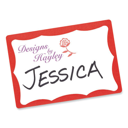 Image of Avery® Printable Adhesive Name Badges, 3.38 X 2.33, Red Border, 100/pack