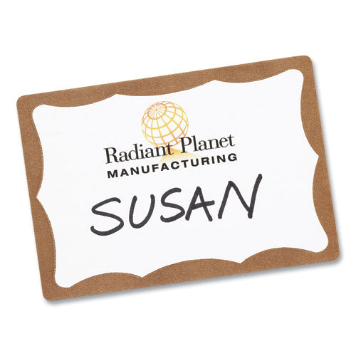 Image of Avery® Printable Adhesive Name Badges, 3.38 X 2.33, Gold Border, 100/pack