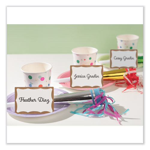 Image of Avery® Printable Adhesive Name Badges, 3.38 X 2.33, Gold Border, 100/pack