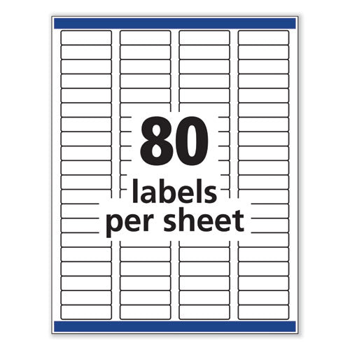 Image of Avery® Removable Multi-Use Labels, Inkjet/laser Printers, 0.5 X 1.75, White, 80/sheet, 25 Sheets/pack