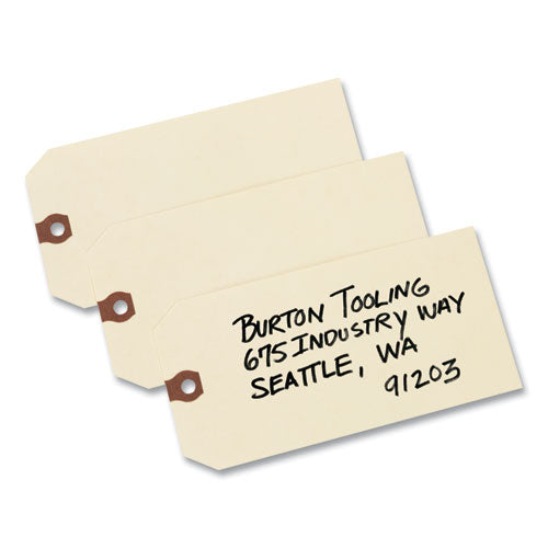 Image of Avery® Unstrung Shipping Tags, 11.5 pt Stock, 6.25 x 3.13, Manila, 1,000/Box