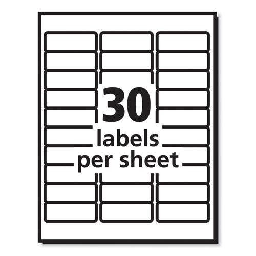 Image of PRES-a-ply® Labels, Laser Printers, 1 X 2.63, White, 30/sheet, 100 Sheets/box