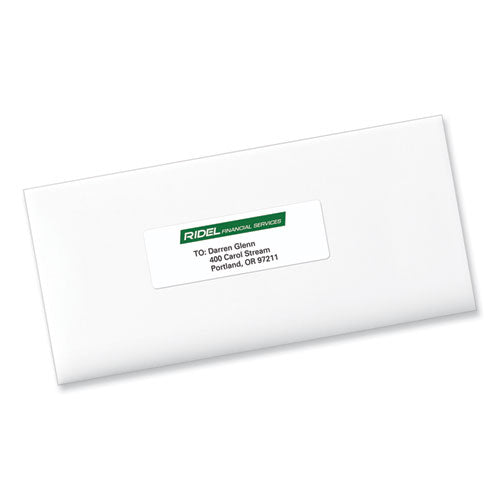 Image of PRES-a-ply® Labels, Laser Printers, 1.33 X 4, White, 14/sheet, 100 Sheets/box