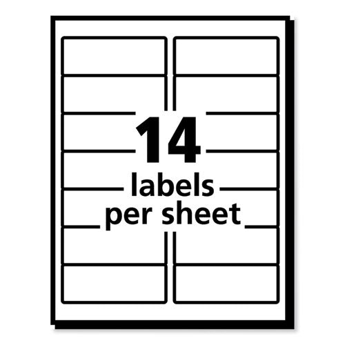 Image of PRES-a-ply® Labels, Laser Printers, 1.33 X 4, White, 14/sheet, 100 Sheets/box