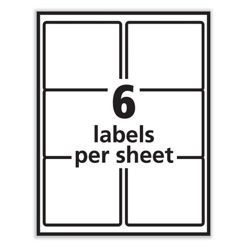Image of PRES-a-ply® Labels, Laser Printers, 3.33 X 4, White, 6/sheet, 100 Sheets/box