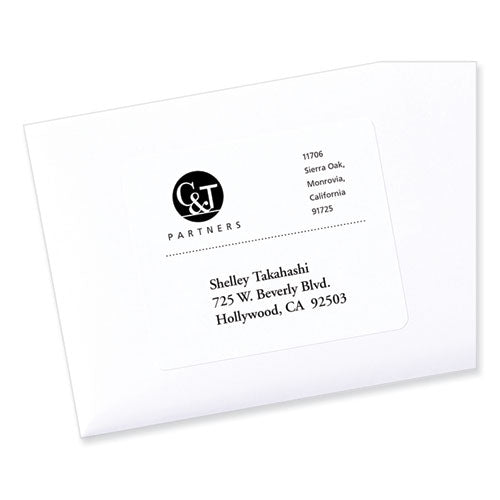 Image of PRES-a-ply® Labels, Laser Printers, 3.33 X 4, White, 6/sheet, 100 Sheets/box