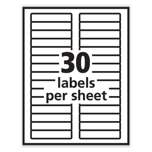 Image of PRES-a-ply® Labels, 0.66 X 3.44, White, 30/sheet, 50 Sheets/box