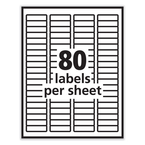 Image of PRES-a-ply® Labels, Inkjet/laser Printers, 0.5 X 1.75, White, 80/sheet, 100 Sheets/pack