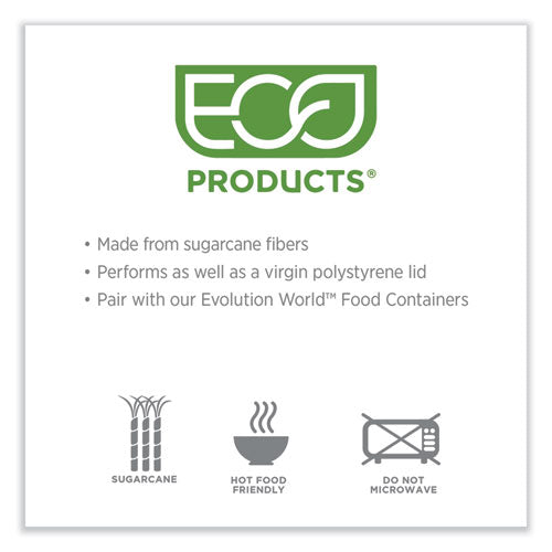 Image of Eco-Products® Evolution World EcoLid 25% Recycled Food Container Lid, Fits 12 to 32 oz Containers, White, Plastic, 500/Carton