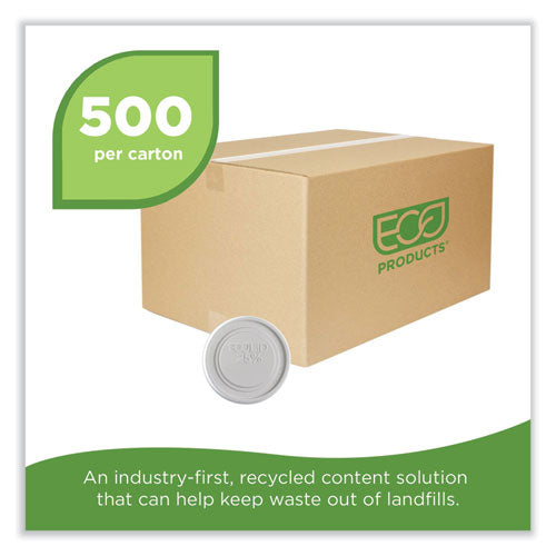 Image of Eco-Products® Evolution World EcoLid 25% Recycled Food Container Lid, Fits 12 to 32 oz Containers, White, Plastic, 500/Carton