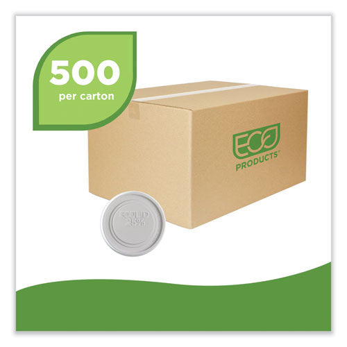 Image of Eco-Products® Evolution World EcoLid 25% Recycled Food Container Lid, Fits 12 to 32 oz Containers, White, Plastic, 500/Carton