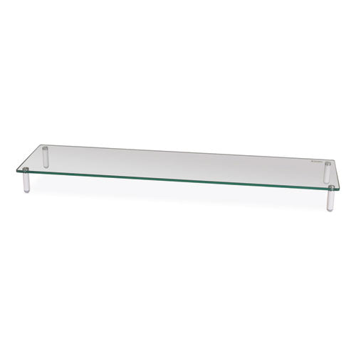 Image of Kantek Extra Wide Glass Monitor Riser, 39.4" x 10.2" x 3.25", Clear, Supports 60 lbs