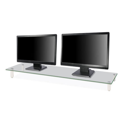 Image of Kantek Extra Wide Glass Monitor Riser, 39.4" x 10.2" x 3.25", Clear, Supports 60 lbs
