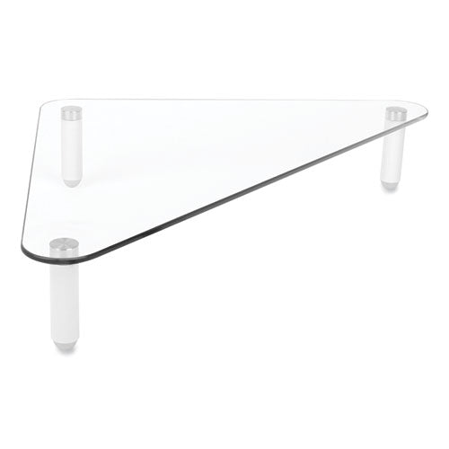 Image of Kantek Glass Corner Monitor Riser, 19.7" x 11" x 3.25", Clear, Supports 40 lbs