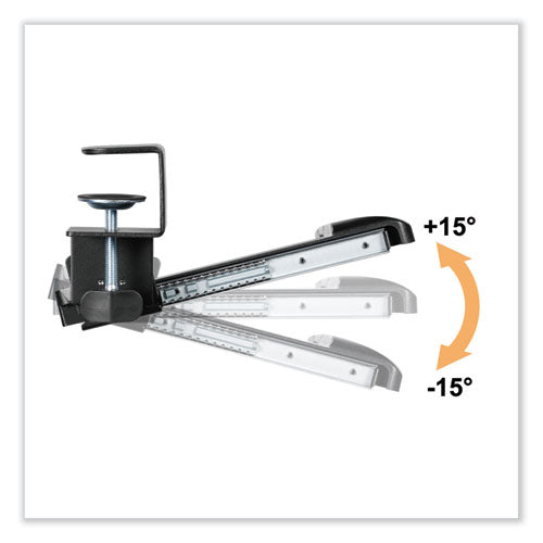 Image of Kantek Desk Clamp Five-Position Tilting Keyboard Tray, 26.8" x 11.1, Black