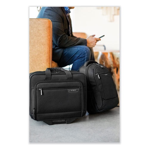Image of Samsonite® Rolling Business Case, Fits Devices Up to 15.6", Polyester, 16.54 x 8 x 9.06, Black