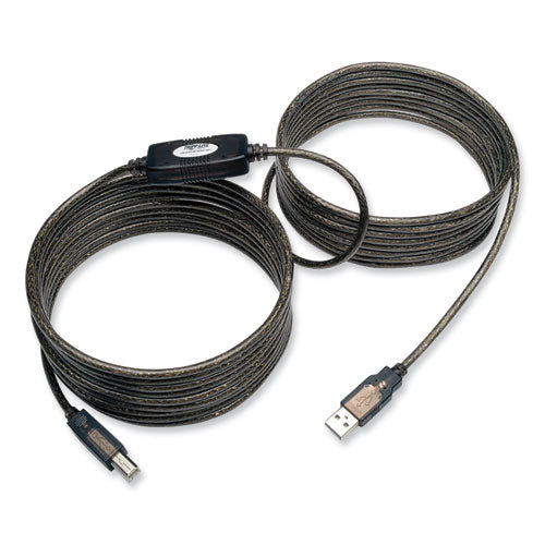 Image of Tripp Lite by Eaton USB 2.0 Active Repeater Cable, A to B (M/M), 25 ft, Black
