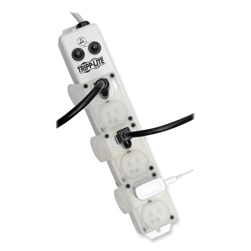 Image of Tripp Lite by Eaton Medical-Grade Power Strip for Patient-Care Vicinity, 6 Outlets, 15 ft Cord, White