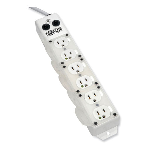 Image of Tripp Lite by Eaton Medical-Grade Power Strip for Patient-Care Vicinity, 6 Outlets, 15 ft Cord, White