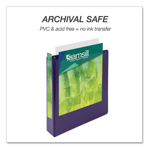 Image of Samsill® Earth's Choice Plant-Based Durable Fashion View Binder, 3 Rings, 2" Capacity, 11 x 8.5, Purple, 2/Pack