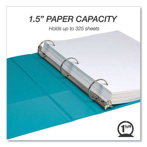 Image of Samsill® Earth's Choice Plant-Based Economy Round Ring View Binders, 3 Rings, 1.5" Capacity, 11 x 8.5, Teal, 2/Pack