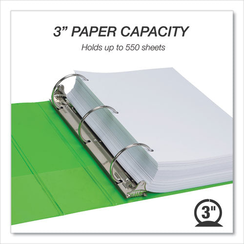 Image of Samsill® Earth's Choice Plant-Based Economy Round Ring View Binders, 3 Rings, 3" Capacity, 11 x 8.5, Lime, 2/Pack