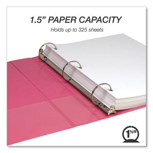 Image of Samsill® Earth's Choice Plant-Based Economy Round Ring View Binders, 3 Rings, 1.5" Capacity, 11 x 8.5, Pink, 2/Pack