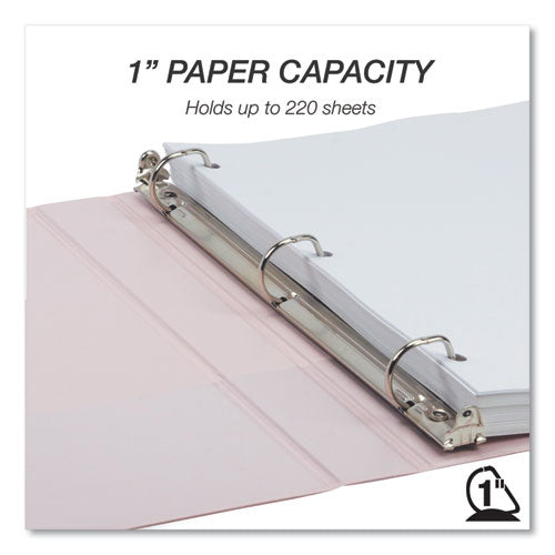 Image of Samsill® Earth's Choice Plant-Based BOHO D-Ring View Binders, 1" Capacity, 11 x 8.5, Rose, 2/Pack