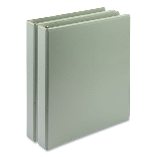 Image of Samsill® Earth's Choice Plant-Based BOHO D-Ring View Binders, 1" Capacity, 11 x 8.5, Sage, 2/Pack