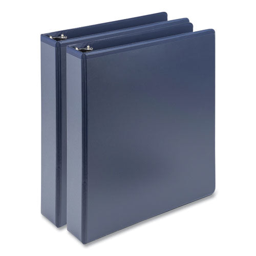 Image of Samsill® Earth's Choice Plant-Based BOHO D-Ring View Binders, 1.5" Capacity, 11 x 8.5, Indigo, 2/Pack