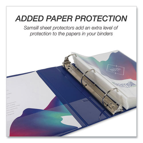 Image of Samsill® Durable D-Ring View Binders, 3 Rings, 2" Capacity, 11 x 8.5, Blueberry/Blue Coconut/Dragonfruit/Purple, 4/Pack