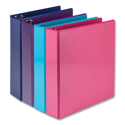 Image of Samsill® Durable D-Ring View Binders, 3 Rings, 2" Capacity, 11 x 8.5, Blueberry/Blue Coconut/Dragonfruit/Purple, 4/Pack