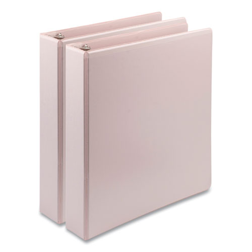 Image of Samsill® Earth's Choice Plant-Based BOHO D-Ring View Binders, 1.5" Capacity, 11 x 8.5, Rose, 2/Pack